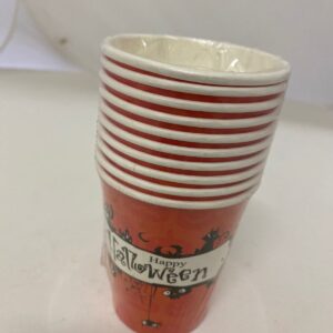 PARTY PAPER CUPS HAPPY HALLOWEN ORANGE