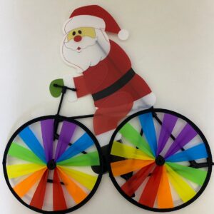 WINDMILL SANTA ON BICYCLE/EACH