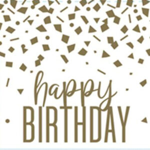 SERVIETTE HBD CONFETTI 33X33CM 20PC/PK