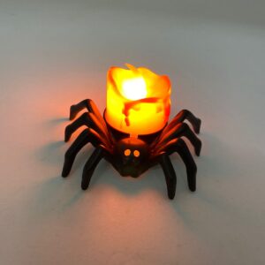 B/O LIGHTUP CANDLE ON SPIDER 9X6.5X4.5CM/EACH