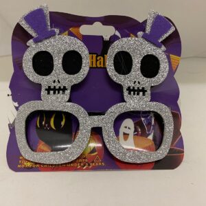 PARTY GLASS HALLOWEEN GHOST GLITTER/EACH