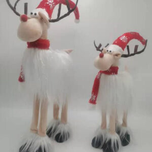 STANDING DEER LIGHTUP WHITE FUR (L) +-80