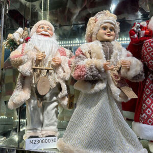 STANDING SANTA/MRS WARM CLOTHS H45CM/EACH