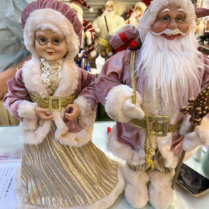STANDING SANTA/MRS ROSEGOLD H45CM/EACH