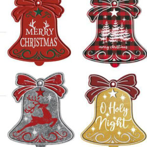 X'MAS WALL DECO IRON BELL O HOLY 24X20.7CM/EACH
