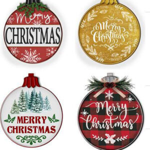 X'MAS WALL DECO IRON ROUND M.CHRISTMAS/EACH