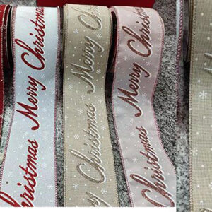 RIBBON MERRY CHRISTMAS +-6.3CMX2.75M/EACH