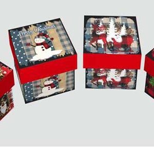 GIFT BOX SQUARE XMAS 23 10.8X5.2CM/EACH