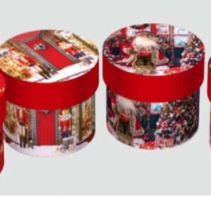 GIFT BOX  ROUND XMAS 23 10.8X5.2CM/EACH