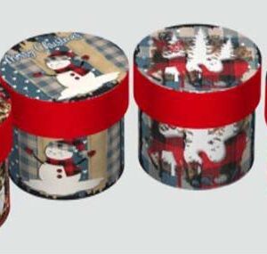 GIFT BOX ROUND M.CHRISTMAS 23 10.8X5.2CM/EACH