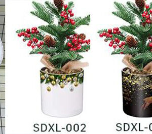 FLOWER POT PLATSIC MERRY CHRISTMAS D7.8