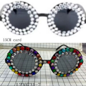 PARTY GLASS ROUND WITH STONE 13.5CM/EACH