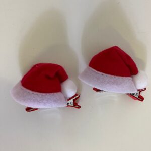 HAIR CLIP SANTA HAT MINI 4.5CM 2PC/PK/EACH
