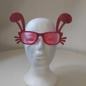 PARTY GLASS RABBIT GLITTERISH 14CM/EACH