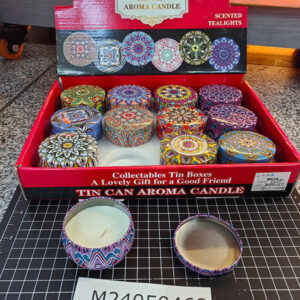 TIN CAN AROMA CANDLESROUND 4X6CM/EACH