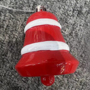 X'MAS DECO BELL RED&WHITE STRIPE 6.5X5C