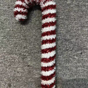 PLASTIC CANDY CANE TINSEL 30X12CM/EACH