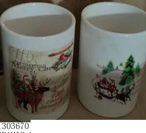 X'MAS DECO CERAMIC CANDLE HOLDER H11.5CM