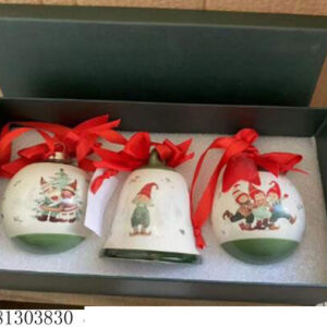 X'MAS DECO CERAMIC BALL SET OF 3PCS 8.5C