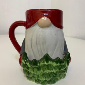 X'MAS CERAMIC CUP SANTA BEARED 13X17CM/E