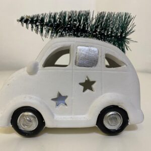 X'MAS DECO CAR WITH TREE B/O 13X6.5X11CM