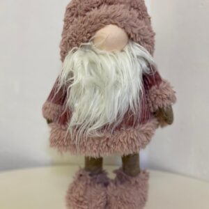 SANTA GNOME STANDING PINK FURRY 85CM/EAC
