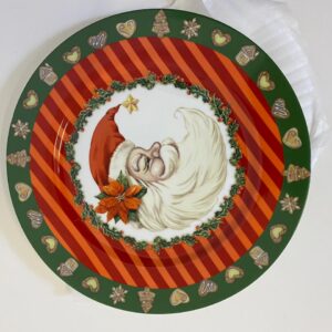 X'MAS CERAMIC PLATE ROUND SANTA DD26CM/E