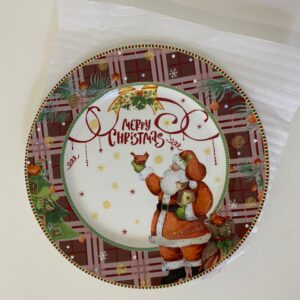 X'MAS CERAMIC PLATE M.CHRIST. D26CM/EA