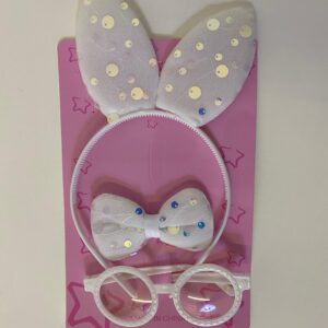 HAIR ACCES.SET ALICEBAND BUNNY+BOW+GLASS