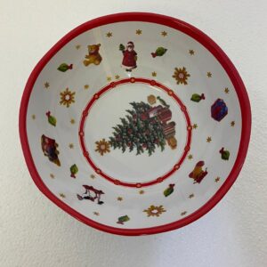 PLASTIC BOWL XMAS 21.5X8CM/EACH