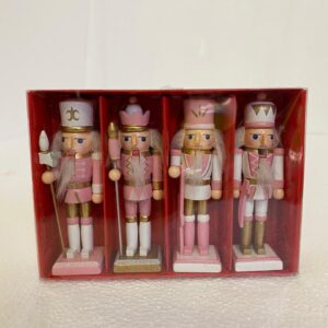 WOODEN SOLDIER PINK L12CM 4PC/BOX