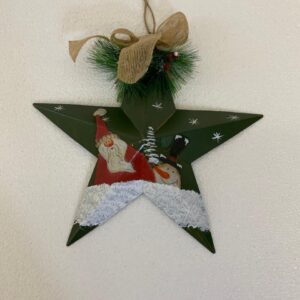 IRON DECO STAR XMAS WITH HESSIEAN 29CM/E