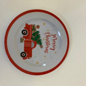 PLASTIC PLATE XMAS 24  D25CM /EACH