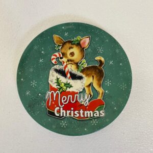 CERAMIC PLATE X'MAS ROUND D19.5CM/EACH