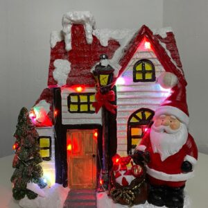 X'MAS DECO CER B/O VILLAGE HOUSE 45CM/EA