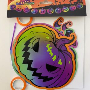 HALLOWEEN BANNER PUMPKIN NEON 17X16CM/EA