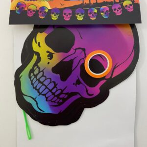 HALLOWEEN BANNER SKULL NEON 13X20CM/EACH