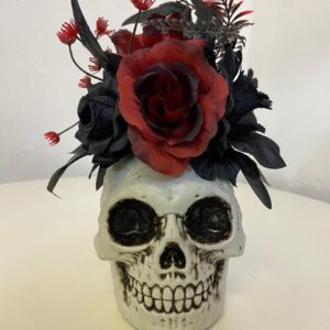 FLORAL SKULL TABLETOP 20X14X35CM CG24072