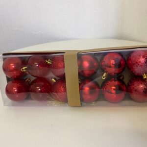 X'MAS DECO BALLS IN GIFT BOX 6CM 12PC/BO