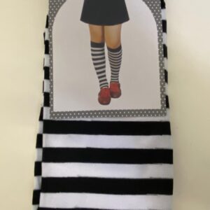 SOCKS KNEE HIGH BLACK&WHITE L44CM/PRS