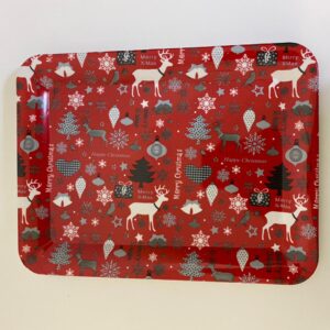 PLASTIC TRAY XMAS RECTANGLE (S) +-29X22C