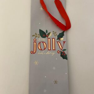 GIFT BAG WINE CHERRY LEAFS +-35X12X10CM/