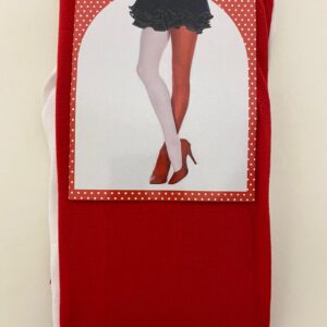 SOCKS THIGH HIGH RED&WHITE SOLID L5CM/PR