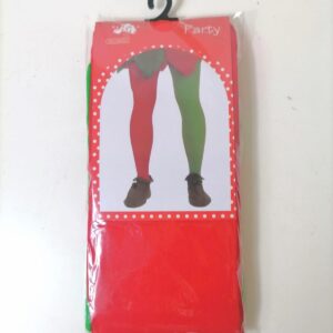 STOCKING TIGH HIGH RED&GREEN SOLID L65CM