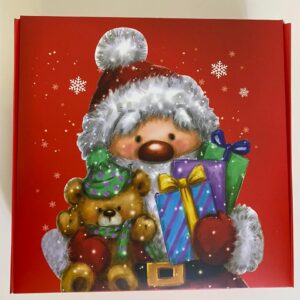 GIFT BOX PAPER SANTA 20X20X8CM/EACH