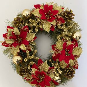 X'MAS DECO WREATH D40CM/EACH