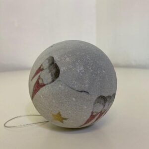 X'MAS DEO BALL GLITTERISH IN BOX  9.5CM/