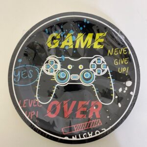 PARTY PAPER PLATE GAME OVER 23CM 10PC/PK
