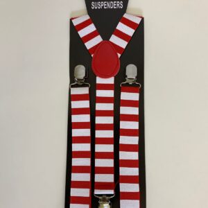 SUSPENDER RED & WHITE STRIPE W2.5XL1M/EA