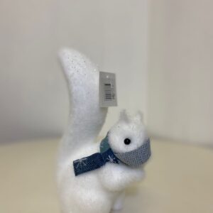 DECO SQUIRREL WHITE 10X17X25CM/EACH